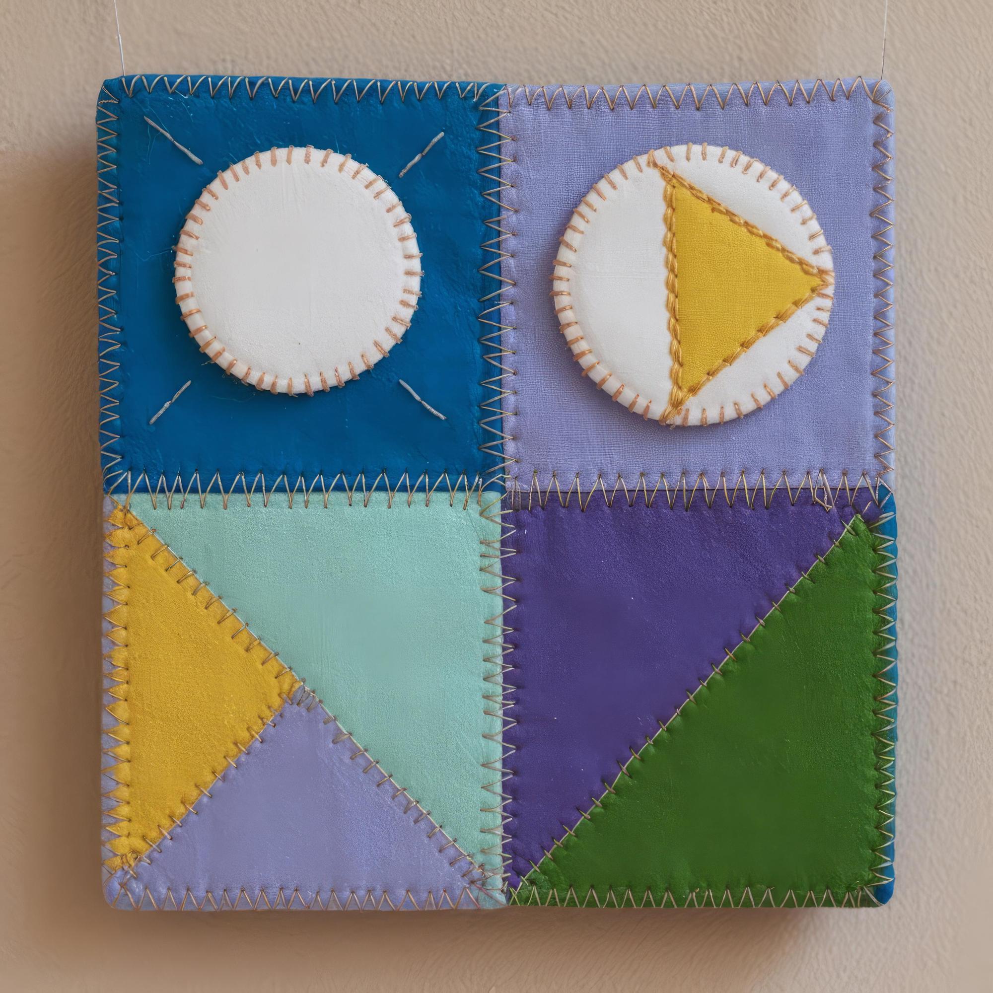 Panel dekoracyjny z geometrycznym haftem